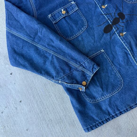 Vintage Y2K Carhartt denim blue chore work wear jacket - Picture 2 of 7